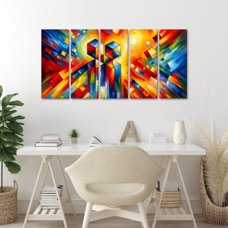 5-TEILIGES WANDBILD ENERGIE DES MOMENTS - WANDBILDER ABSTRAKTE FORMEN - BILDER