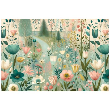 SAMOLEPÍCÍ TAPETA PASTELOVÁ KVĚTINOVÁ LOUKA - ΤΑΠΕΤΣΑΡΊΑ ΠΕΔΊΑ ΚΑΙ ΛΙΒΆΔΙΑ - ΤΑΠΕΤΣΑΡΊΕΣ