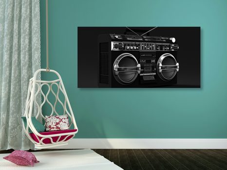 ΕΙΚΌΝΑ ΡΑΔΙΌΦΩΝΟ ΝΤΊΣΚΟ ΑΠΌ ΤΗ ΔΕΚΑΕΤΊΑ ΤΟΥ '90 ΣΕ ΑΣΠΡΌΜΑΥΡΟ - ΠΊΝΑΚΕΣ ΑΣΠΡΌΜΑΥΡΕΣ - ΠΊΝΑΚΕΣ