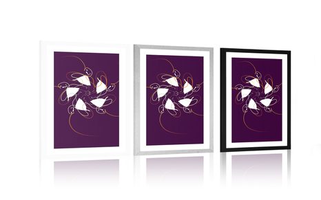 PLAKÁT S PASPARTOU TANEC SE STUHAMI NA TMAVÉM POZADÍ - MOTIVY Z NAŠÍ DÍLNY - PLAKÁTY