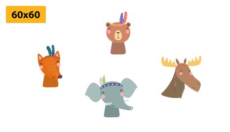 SET OBRAZŮ ZVÍŘECÍ INDIÁNI - SESTAVY OBRAZŮ - OBRAZY