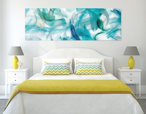 CANVAS PRINT GREEN FEATHERS - STILL LIFE PICTURES - PICTURES