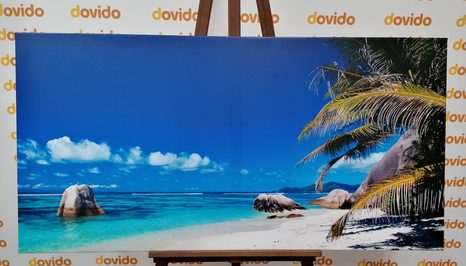 WANDBILD STRAND ANSE SOURCE - BILDER VON NATUR UND LANDSCHAFT - BILDER