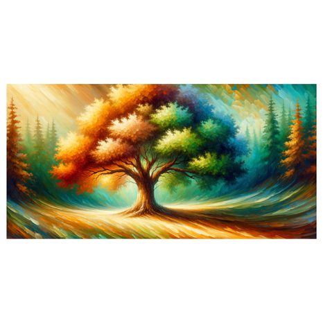 OBRAZ BAREVNÝ STROM ŽIVOTA V PŘÍRODĚ - OBRAZY STROMY ŽIVOTA - OBRAZY