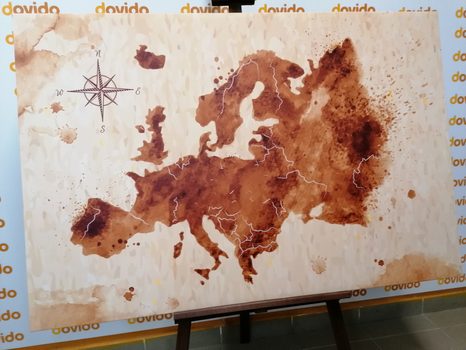 DECORATIVE PINBOARD RETRO MAP OF EUROPE - PICTURES ON CORK - 🔥 TOTAL SALE 🔥