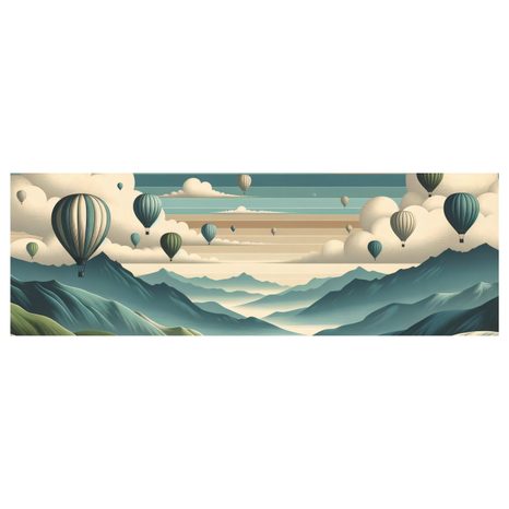 WANDBILD BERGE UND HIMMEL VOLLER BALLONS - BILDER VON NATUR UND LANDSCHAFT - BILDER