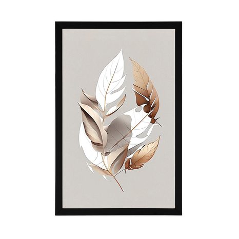 PLAKÁT MINIMALISTICKÉ MĚDĚNÉ LISTY - BOTANICKÉ - PLAKÁTY