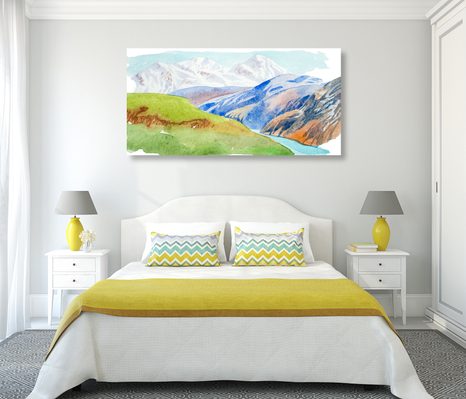 OBRAZ LETNÍ HORSKÁ SCENÉRIE - OBRAZY PŘÍRODY A KRAJINY - OBRAZY