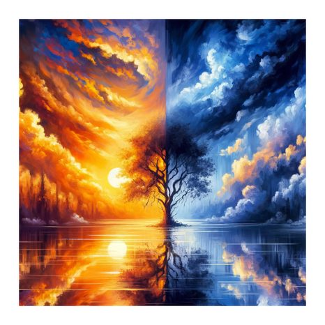 OBRAZ STROM ŽIVOTA V OHNI A LEDU - OBRAZY STROMY ŽIVOTA - OBRAZY