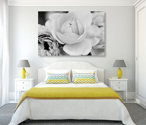 OBRAZ PLNÝ RŮŽÍ V ČERNOBÍLÉM PROVEDENÍ - ČERNOBÍLÉ OBRAZY - OBRAZY