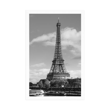 POSTER – PANORAMA MERAVIGLIOSO DI PARIGI IN BIANCO E NERO - NERO E BIANCO - POSTER