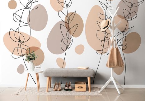 TAPETE DETAIL VON MINIMALISTISCHEN PFLANZEN - ABSTRAKTE TAPETEN - TAPETEN