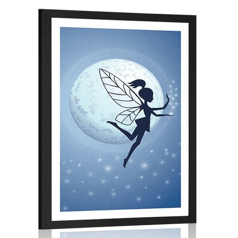 POSTER WITH MOUNT FAIRY IN THE MOONLIGHT - FAIRYTALE CREATURES - POSTERS