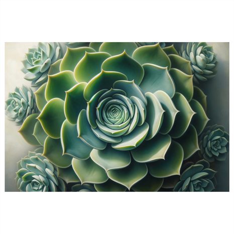 WANDBILD IN DEN ARMEN DER BLÄTTER - BOTANISCHE BILDER - BILDER