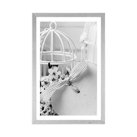 POSZTER PASZPORTUVAL ROMANTIKUS CSENDÉLET VINTAGE STÍLUSBAN FEKETE FEHÉRBEN - FEKETE-FEHÉR - POSZTEREK