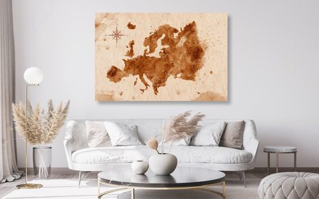 QUADRO IN SUGHERO – MAPPA DELL'EUROPA RETRÒ - QUADRI SU SUGHERO - STAMPE E QUADRI