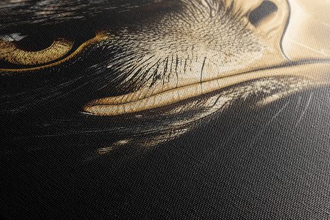 QUADRO SU TELA – AQUILA NERO-ORO - QUADRI I DOMINATORI DEL REGNO ANIMALE - STAMPE E QUADRI