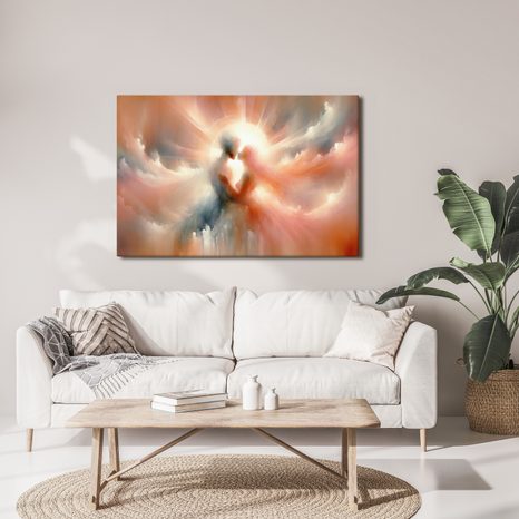 WANDBILD KUSS IM LICHT DES HIMMELS - BILDER MIT LIEBESMOTIVEN - BILDER