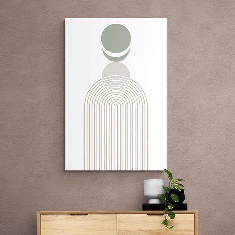 TABLOU CURCUBEU MODERN CU CERCURI MID-CENTURY - TABLOURI ABSTRACTE - TABLOURI