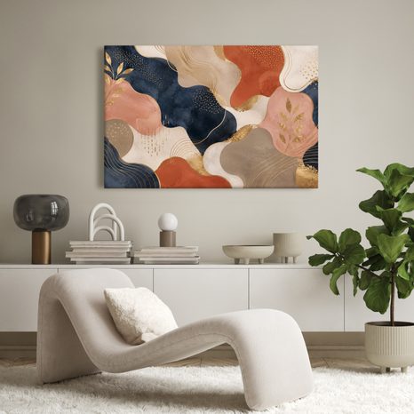 WANDBILD ELEGANTE ABSTRAKTION MIT GOLD - WANDBILDER ABSTRAKTE FORMEN - BILDER