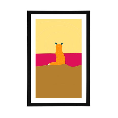 POSTER MIT PASSEPARTOUT NEUGIERIGER FUCHS - MOTIVE AUS UNSERER WERKSTATT - POSTER