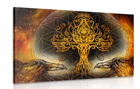 CANVAS PRINT RAVENS AND THE TREE OF LIFE