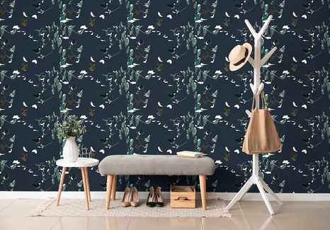 WALLPAPER BEAUTIFUL BUTTERFLIES IN BLUE DESIGN - WALLPAPERS ANIMALS - WALLPAPERS