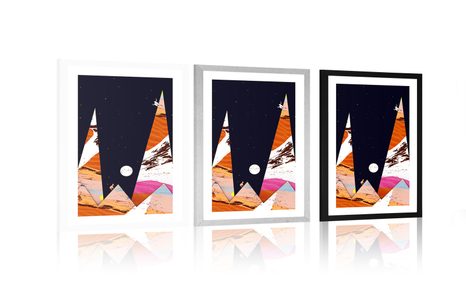 POSTER MIT PASSEPARTOUT PYRAMIDEN DES NAHEN OSTENS - MOTIVE AUS UNSERER WERKSTATT - POSTER