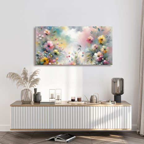 OBRAZ ROMANTICKÉ PASTELOVÉ KVĚTY - OBRAZY POLE A LOUKY - OBRAZY