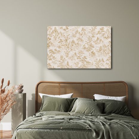 WANDBILD ZARTE ASIATISCHE BERGLANDSCHAFT - BILDER MIT FENG SHUI-MOTIVEN - BILDER