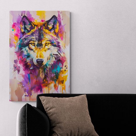 WANDBILD WOLF ALS GEMÄLDE-NACHAHMUNG - BILDER VON WÖLFEN - BILDER