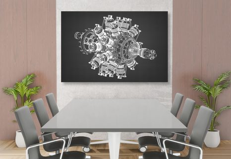 OBRAZ HVĚZDICOVÝ MOTOR - ČERNOBÍLÉ OBRAZY - OBRAZY