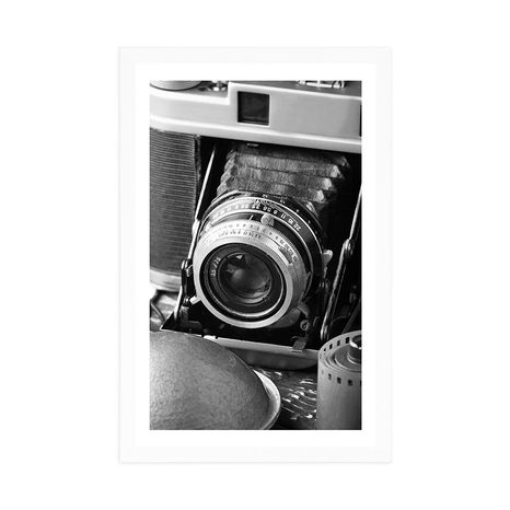 AFFICHE – ANCIEN APPAREIL PHOTO EN NOIR ET BLANC - NOIR ET BLANC - AFFICHES