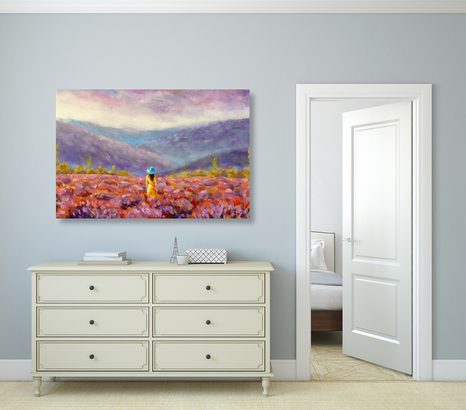 OBRAZ DÍVKA VE ŽLUTÝCH ŠATECH - ABSTRAKTNÍ OBRAZY - OBRAZY