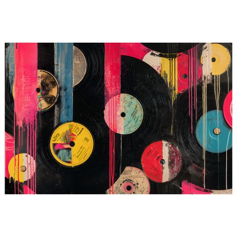 OBRAZ STREET ARTOVÉ VINYLOVÉ DESKY - HUDEBNÍ OBRAZY - OBRAZY