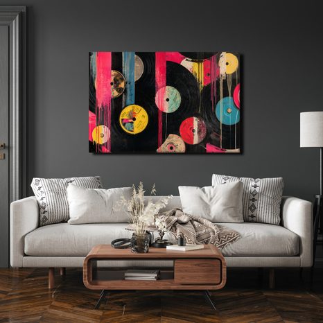 OBRAZ STREET ARTOVÉ VINYLOVÉ DESKY - HUDEBNÍ OBRAZY - OBRAZY