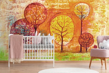 CARTA DA PARATI – ALBERI IN COLORI AUTUNNALI - CARTA DA PARATI IMITAZIONE DI DIPINTI - CARTA DA PARATI