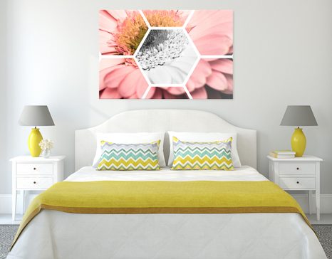 КАРТИНА НА ПЛАТНО – ГЕРГИНА В ШЕСТОЪГЪЛНИК - КАРТИНИ С ЦВЕТЯ - КАРТИНИ