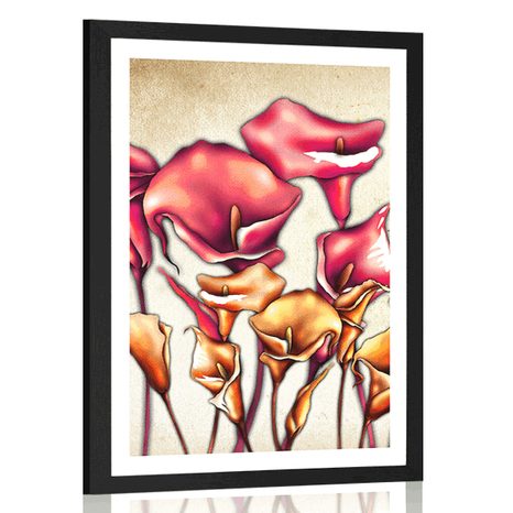 POSTER WITH MOUNT RED CALLA FLOWERS - FLOWERS - POSTERS