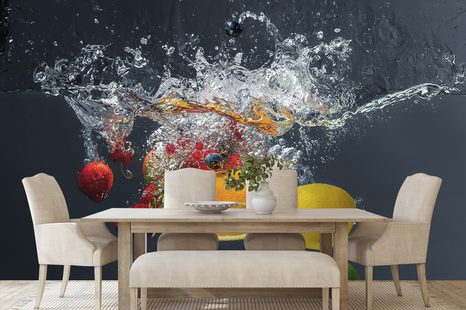 SELBSTKLEBENDE TAPETE OBST IM WASSER - SELBSTKLEBENDE TAPETEN - TAPETEN