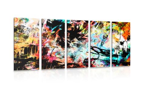 5-PIECE CANVAS PRINT UNIQUE GRAFFITI ART - POP ART PICTURES - PICTURES