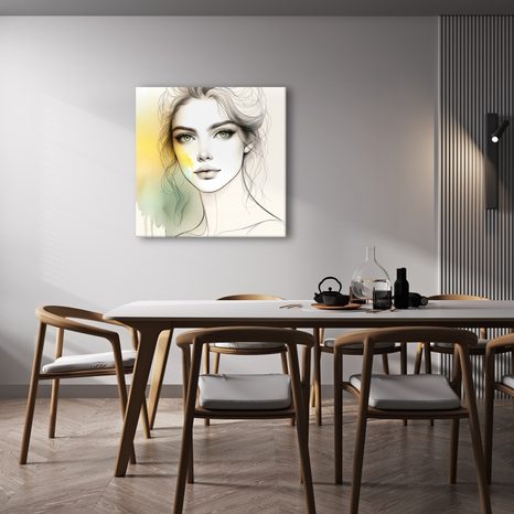 WANDBILD FEINE LINIEN UND FARBEN - WANDBILDER FRAUEN - BILDER