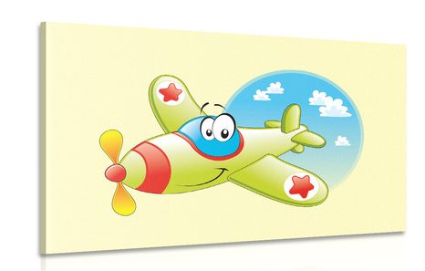 WANDBILD FURCHTLOSES KLEINES FLUGZEUG - BILDER FÜR KINDER - BILDER