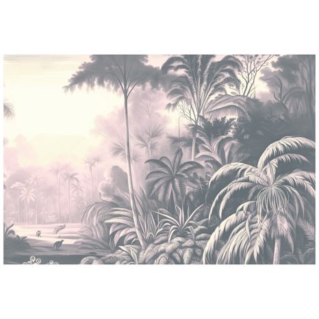 SAMOPRZYLEPNA TAPETA TROPIKALNE DRZEWA W STYLU VINTAGE - TAPETY SAMOPRZYLEPNE - TAPETY