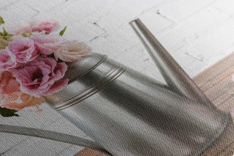 QUADRO SU TELA – BOUQUET DI FIORI IN ANNAFFIATOIO - QUADRI DI NATURE MORTE - STAMPE E QUADRI