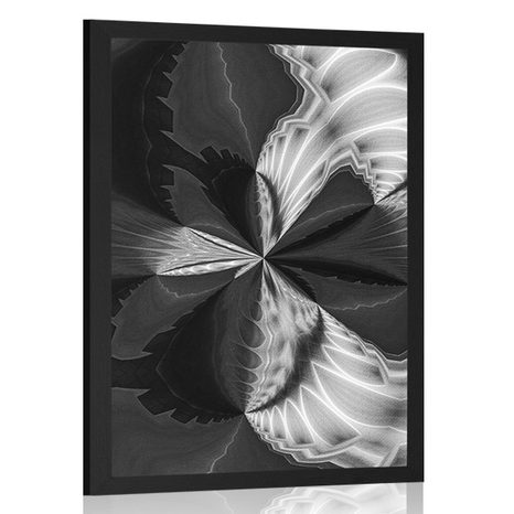 POSTER ARTISTIC ABSTRACTION IN BLACK AND WHITE - ABSTRACT AND PATTERNED - POSTERS