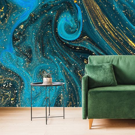 SELF ADHESIVE WALLPAPER EMERALD ABSTRACTION - SELF-ADHESIVE WALLPAPERS - WALLPAPERS