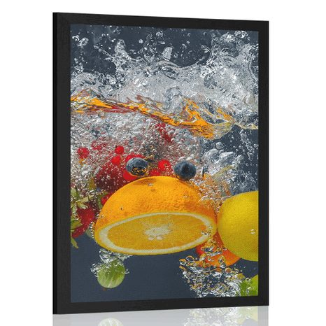 POSTER OBST IM WASSER - MIT KÜCHENMOTIV - POSTER