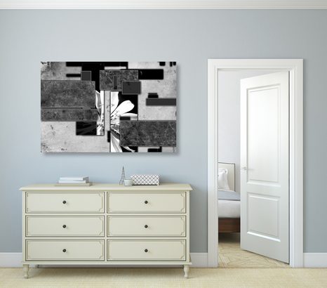 TABLOU ABSTRACȚIE ÎN DESIGN ALB-NEGRU - TABLOURI ALB-NEGRU - TABLOURI