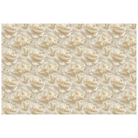 SAMOLEPÍCÍ TAPETA KRÉMOVÉ KVĚTY VE VINTAGE STYLU - VZOROVANÉ TAPETY - TAPETY